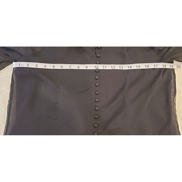 Joie Women's Balloon Sleeve Dress Sheer Black Small NWOT Dark Academia Button Up - Picture 9 of 11